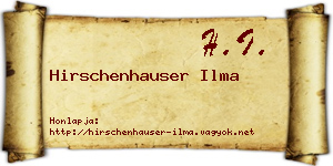Hirschenhauser Ilma névjegykártya
